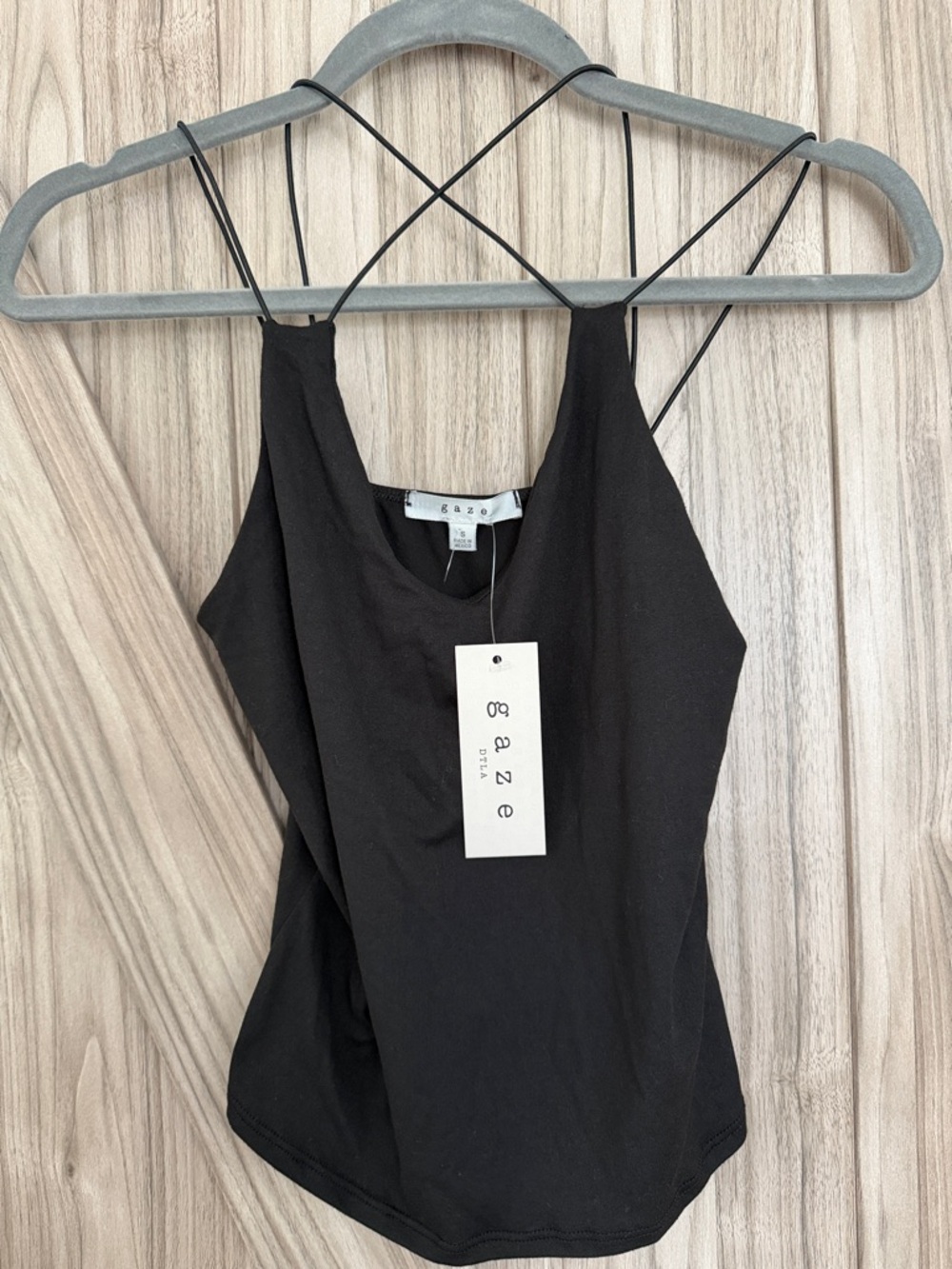 gaze Black Crisscross Strap Camisole